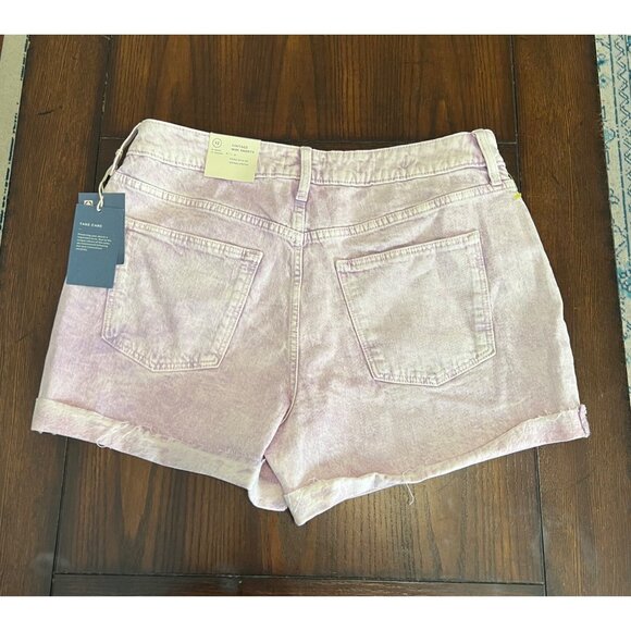 Universal Thread Vintage Midi Jean Shorts Purple Acid Wash Denim Raw Hem NEW 12 - Picture 7 of 10